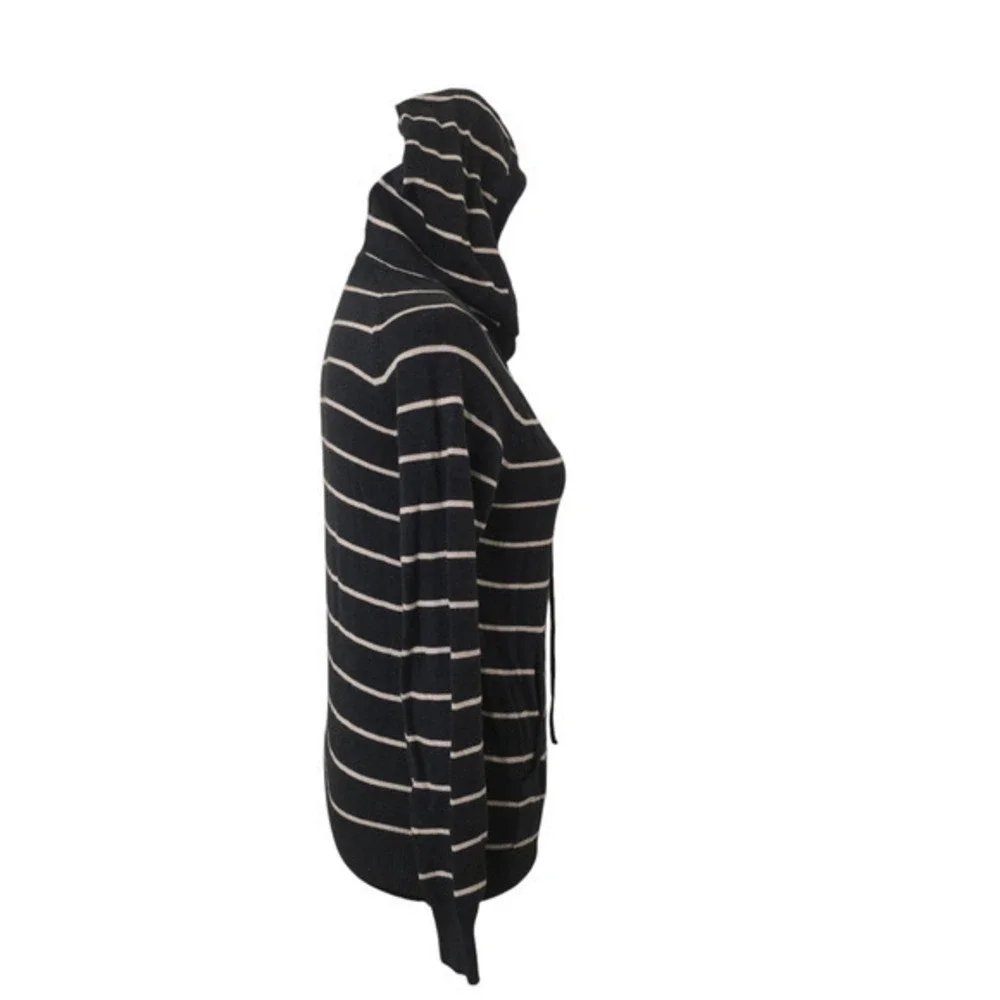 I Love H81 Sz Small Striped Pullover Lightweight Hoodie Sweater Blue and Cream‎